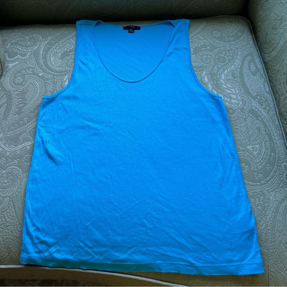 J. Crew Fine Rib Favorite Tank Size XL Turquiose